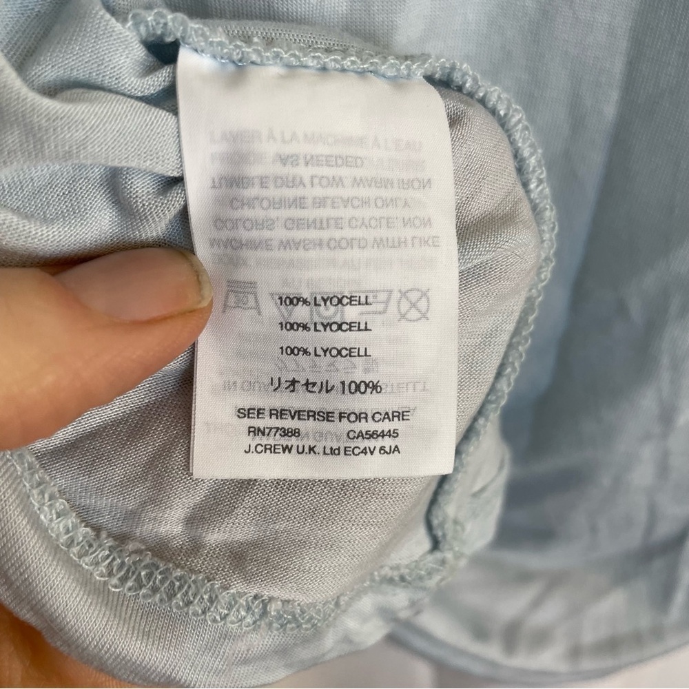 J CREW Women’s Pale Blue Lyocell Round Neck Lightweight Short Sleeve Size‎ Small - Picture 10 of 11
